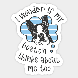 I wonder if my Boston thinks about me too.. Sticker